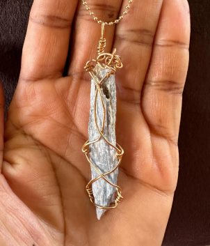 Blue Kyanite Charm Necklace