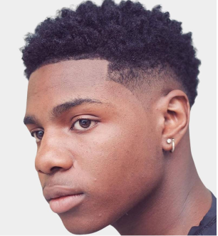 Young Black man with a haircut